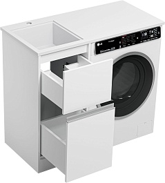 Misty Тумба под раковину Ингрид 40 под стиральную машину белая – фотография-7